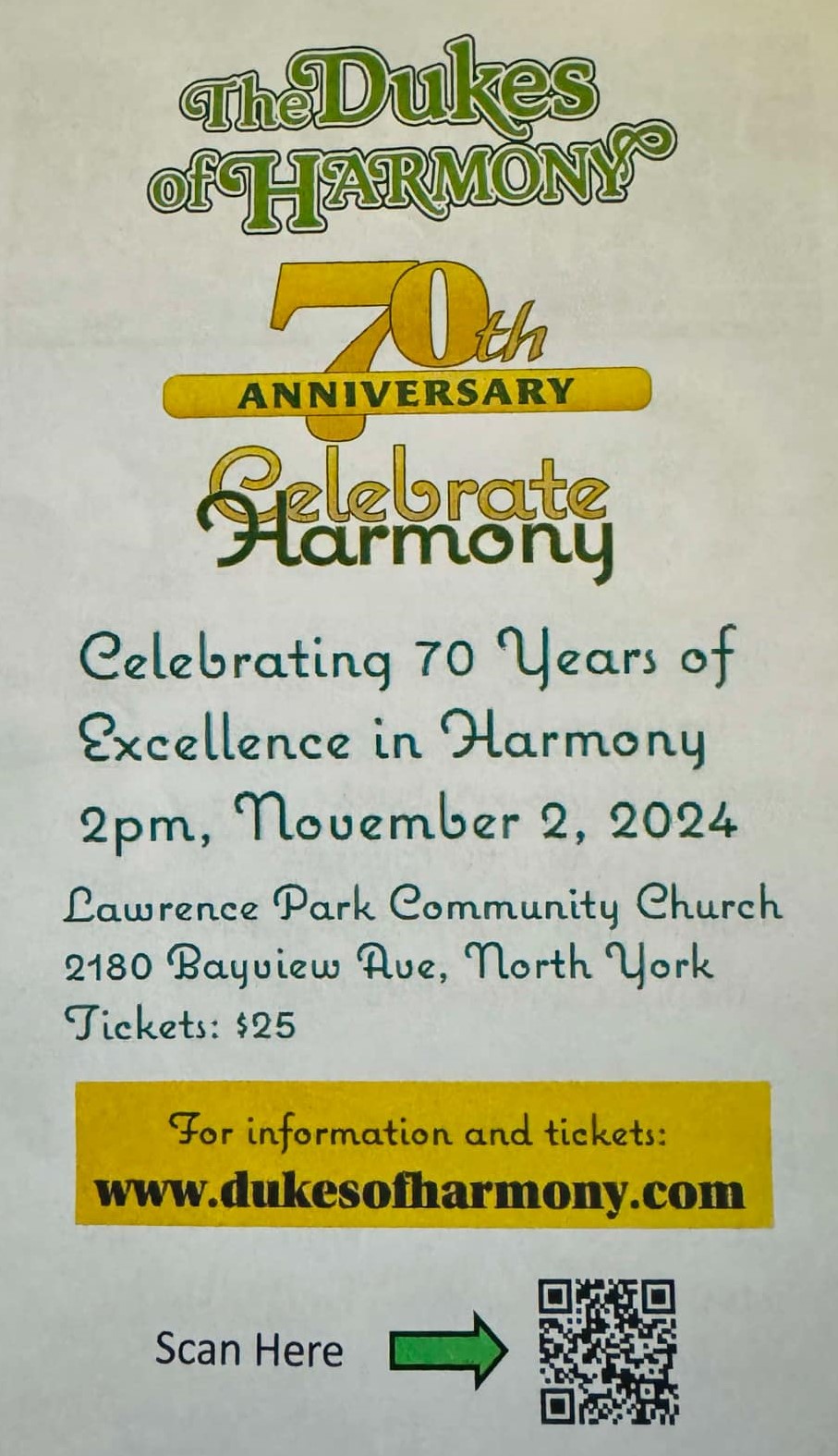 Dukes of Harmony 70th Anniversary Fall Show Poster #2